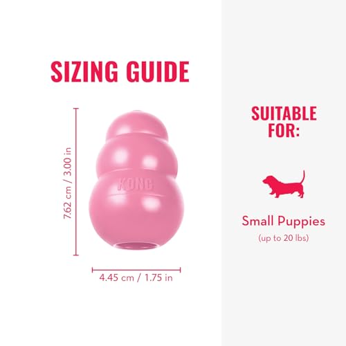 Keyoung Kong - Welpenspielzeug aus Naturkautschuk, zum Kauen, Jagen und Apportieren - für kleine Welpen - Rosa
