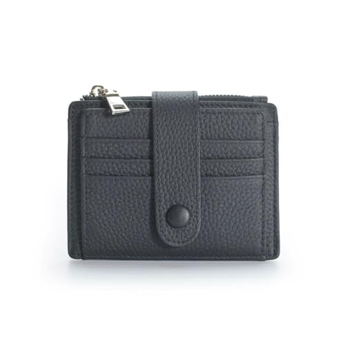 [バルコス] 牛革 ベルトデザイン 横型 フラグメントケース コンパクト財布 超薄型 カードケース カード入れ レディース メンズ ブラック