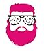 TY0071 Cool Badass in Sunglasses Bumper Sticker, Bright Pink Beard Sticker