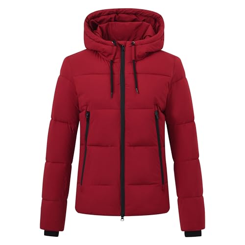Veste d'hiver ESCarmy euro-star doudoune chaude femme rouge foncé taille HW/25