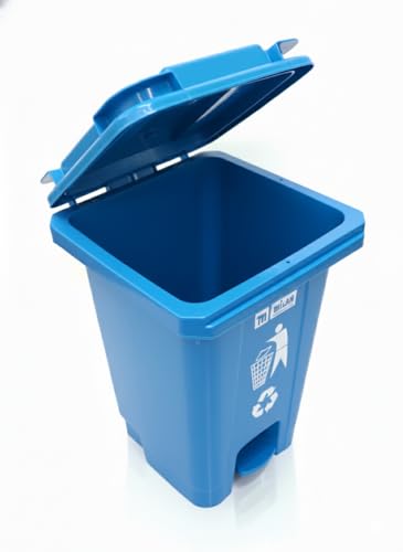 Image of Milan Plastic Garbage Waste Dustbin with Step-On Pedal 65 Ltr Blue