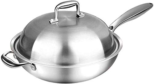 Wok de Acero Inoxidable con Tapa y Mango