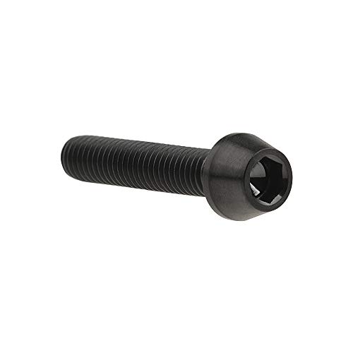Image of Titanium Ti Bolt M5x9 16 18 20 25 30 35 40 45 50 55 60mm Tapered Head Screws Pack of 4 (M5x25mm, Black)