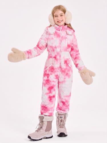 Image of Haloumoning Kid Snowsuit Girls Hooded Waterproof Insulated Ski Suit