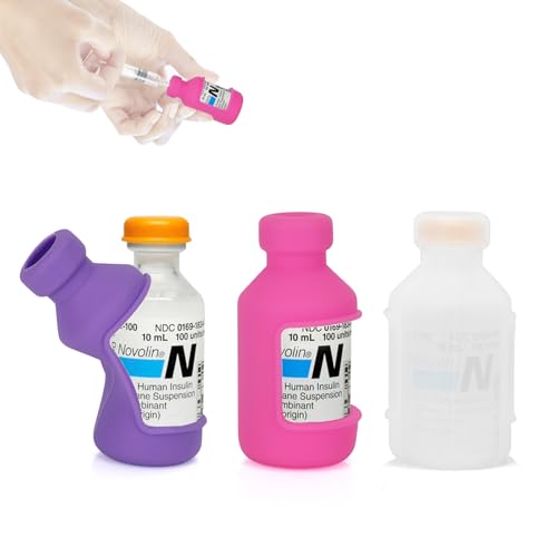 Image of YOUSHARES Insulin Vial Cover Insulin Bottle Protector - Silicone Protective Case for 10ml Short Insulin Vials, Durable Vial Case, Soft and Flexible Diabetes Vial Care