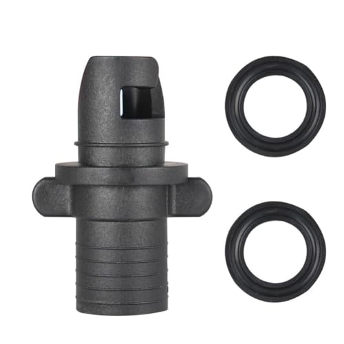 Lecreatekit Adaptador de válvula de aire de PVC de ocho agujeros para kayaks, barcos inflables y tablas de surf de remo, negro y gris
