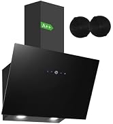 SNDOAS Afzuigkap, 60 cm, kopvrije wandkap met 550 m³/h sterk zuigvermogen, inclusief Actiefk...