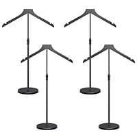 4 Pack Shirt Display Stand, 18-34 Inch Height Adjustable Mannequin Torso for Vendors Shop, More Stable Dress Form Mannequin Stand Clothes Rack, T Shirt Display Holder Jacket Coat Hanger, Black