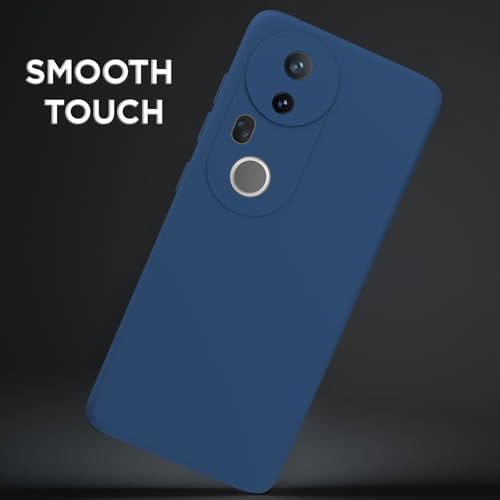 Image of Outlouders Back Cover for Vivo T4 Ultra 5G | Camera Protection | Durable Soft Matte Silicone Bumper Case (Blue)