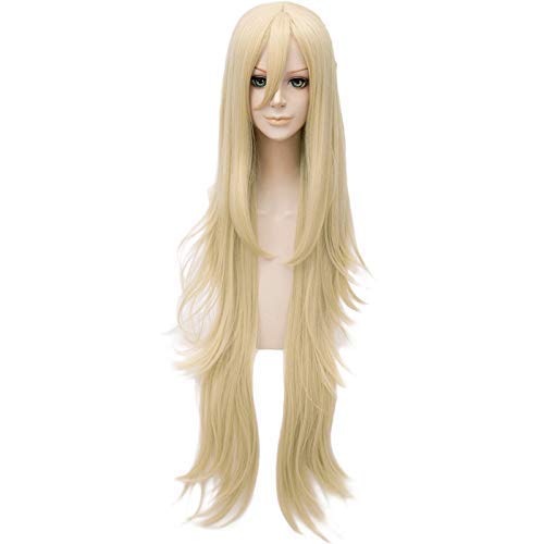 PLUSKER100cm Women Long Blonde Curly Layered Anime Wig for Rachel Gardner Cosplay Party Synthetic Hair Wigs