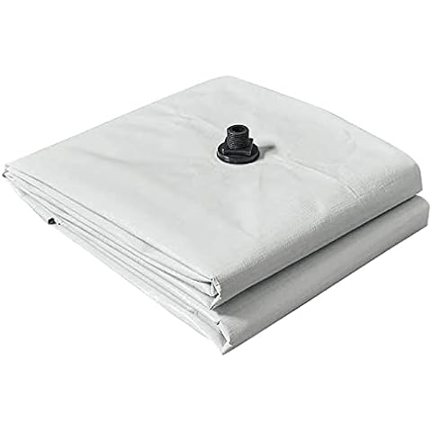 Tarps Now Ceiling Leak Drainage Tarp (15' x 15') with Draining Flange and D-Ring - Rain Catcher Roof Sealant Leak Diverter Waterproof Tarp - Easy Hanging and Reusable Roof Rain Diverter, White Cover