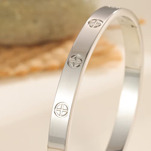 Love Bracelet Cuff 18k Gold Plated Stainless Steel Love Bracelet For Women Novelty And Mother Daughter Bracelet Jewelry Oval Bangle Witness The Of Love Wedding For Couple 7