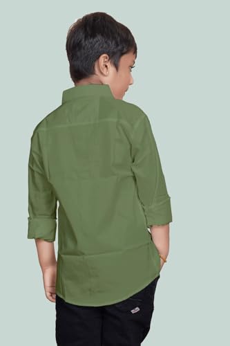 Image of Boys Solid Casual Shirt in Cotton Fabric
