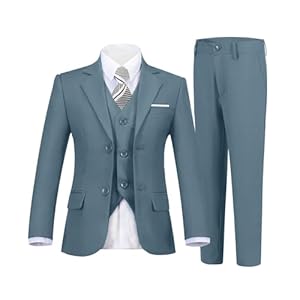 Boys Suits 5 Piece Formal Suit Set Slim Fit Formal Dress Clothes Ring Bearer Outfit for Kids