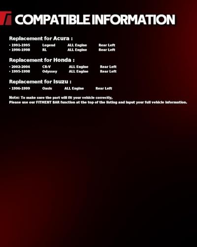 Image of Torchbeam Rear Brake Caliper Left for Honda 2002-2004 CR-V, Honda 1995-1998 Odyssey, Acura 1991-1995 Legend, Acura 1996-1998 RL, Isuzu 1996-1999 Oasis, Rear Left Caliper Replace # 191449
