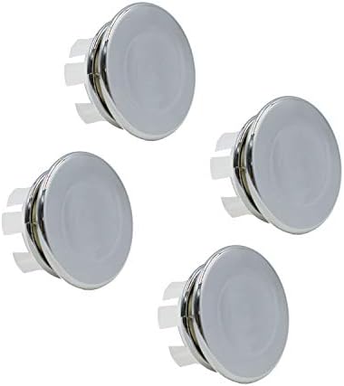 4 Pack Bathroom Basin Sink Round Tidy Trim Chrome Round Overflow Cover Rings Hole Replacement Ceramic Pots…