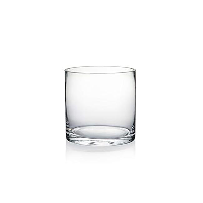 WGV Cylinder Glass Vase, Diameter 5, Height 5, Clear Glass Floral Planter Container, Floating Candle Holder for Wedding Party Event Home Office Decor, 1 Piece