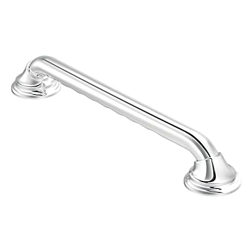 Moen R8718D3GCH Home Care Ultima 18-Inch Designer Bathroom Grab Bar with Curl Grip, Chrome