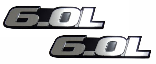 6.0L Liter Engine Silver Aluminum Badge Emblems Chevy Tahoe
