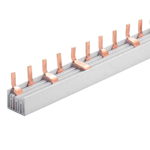 Pettine Alimentazione Da 1 Metro, Per Collegamento Quadro Elettrico, 3P+N 54 PIN Moduli 1000mm, Barra Collettrice per Interruttori Magnetotermici e Differenziali, BusBar Modulare 63A
