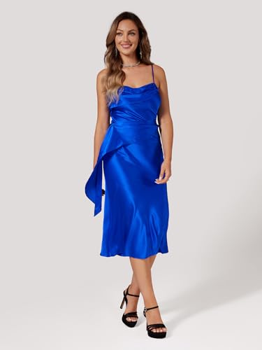 Women Strappy High Heels: 4.3 Inch Wedding Bride Shoes Prom Party Sexy Heel, Comfortable Platform Heeled Sandals, Satin Black White Blue Hot Pink4