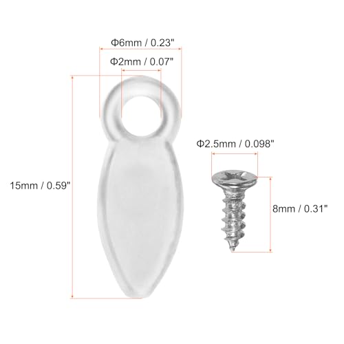 Image of HARFINGTON 50Pcs Picture Frame Backing Hardware Clip with 50Pcs Screws Turn Button Fasteners Set Picture Turn Backing Clips for Craft Hanging Picture Drawing, Transparent White