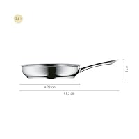 WMF Profi Bratpfanne 28 cm, Edelstahlpfanne unbeschichtet, Cromargan Edelstahl Pfanne Induktion, für alle Herdarten geeignet, backofenfest, spülmaschinengeeignet – Ansicht 5
