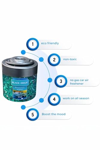 Image of BLACK ODOR Fragrance Spheres - Jelly Ball Air Freshener for Home, Office, and Car (Wish Scent, 70g)