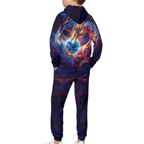 Boys Clothes Outfit 2 Piece Oversized Hoodie Sweatpants with Pockets Clothing Set2