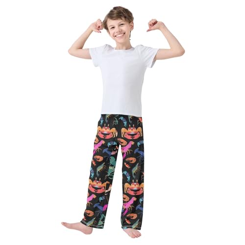 ZZKKO Crab Shrimp Lobster Crayfish Boys Pants for Kids Jogger Pants with Pockets S-XL2