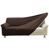 LUCK gaufre ソファーカバー 3人掛け コーヒーブラウン 肘付き 洗える 無地 北欧 おしゃれ 伸縮 フィット ストレッチ かわいい さらさら 速乾