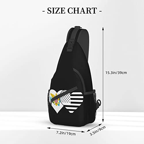 Mochila bandolera unisex con banderas Virgin Islands y USA miniatura 4