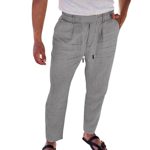 Pantalones Deportivos Informales para Hombre con Bolsillos Y Diseño Tobillero Cómodos (Grey, XXXL)