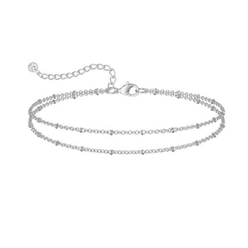 Image of Nanafast Ankle Bracelets for Women, 14k Gold Plated Ankle Bracelet for Women, Cute Dainty Anklets, Adjustable Beach Jewelry