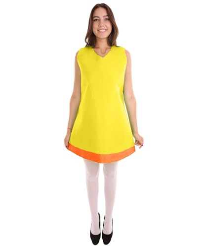 BC GOODS BY Adult Women Trolls Cosplay Yellow Costume Moxie Dewdrop for Flame-Retardant Synthetic Fabric - S