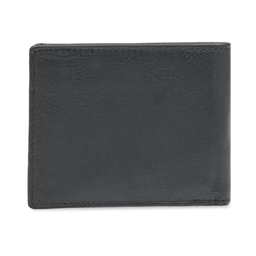Image of Aeropostale Men's SLIMFOLD Wallet Malibu - Black | Debossed Buff Leather | Ultra-Slim Profile | Ideal for Gifting