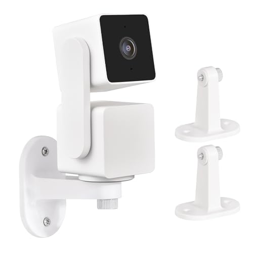 CaGuan 2Pack Wall Mount Bracket for Wyze Cam Pan V3, Wyze Cam Pan V2, 360Â°Swivel Adjustable Adhesive Mounting Bracket for Wyze Outdoor Indoor Wireless Camera System, Easy to Set Up in Just 2 Steps