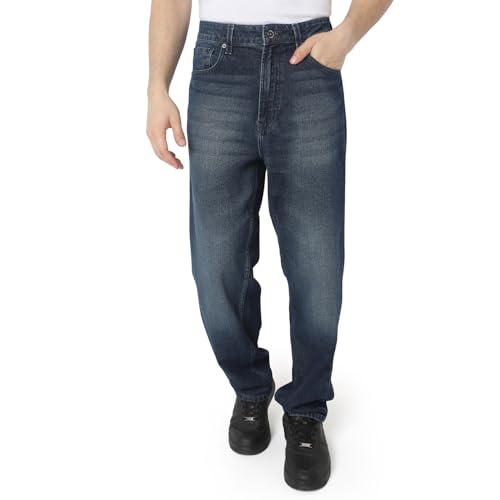 Spykar Men Black Loose Fit Mid-Rise Casual Jeans Spykar Men Black Loose Fit Mid-Rise Casual Jeans