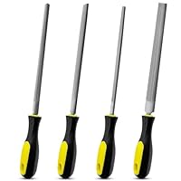 Yonality 4 Stück Feilen Set 8 Zoll, 200mm Feilenset Metall, Enthält unter anderem Flachfeile, Rundfeile, Halbrundfeile, Dreikantfeile, Handy Tools for Fine Finishing, für Werkstatt und Heimwerken