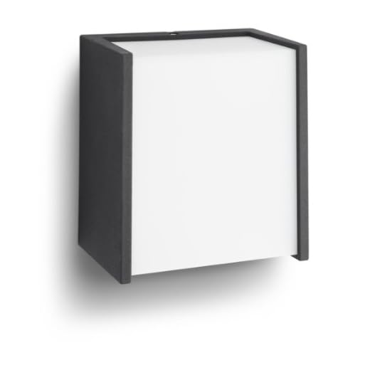 Philips myGarden Macaw - Aplique para exterior, LED, sin sensor de movimiento, luz blanca cálida, bombilla incluida de 3 W, protección IP44, color negro