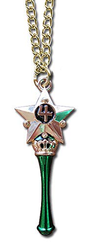 a small enamel transformation pen pendant hanging from a fine chain