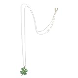 CLISPEED Collar con Colgante de Trébol de Cuatro de Ópalo Verde Collar Suave y Resistente para Mujer y Hombre Joyería de Amuleto de Suerte para Uso Diario y Eventos