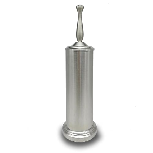 Image of Brushed Nickel Toilet Bowl Brush with Holder, Durable Bathroom Cleaning Tool, Modern Design for Easy Toilet Maintenance, Bathroom Cleaner Brush for Efficient Cleaning and Hygiene