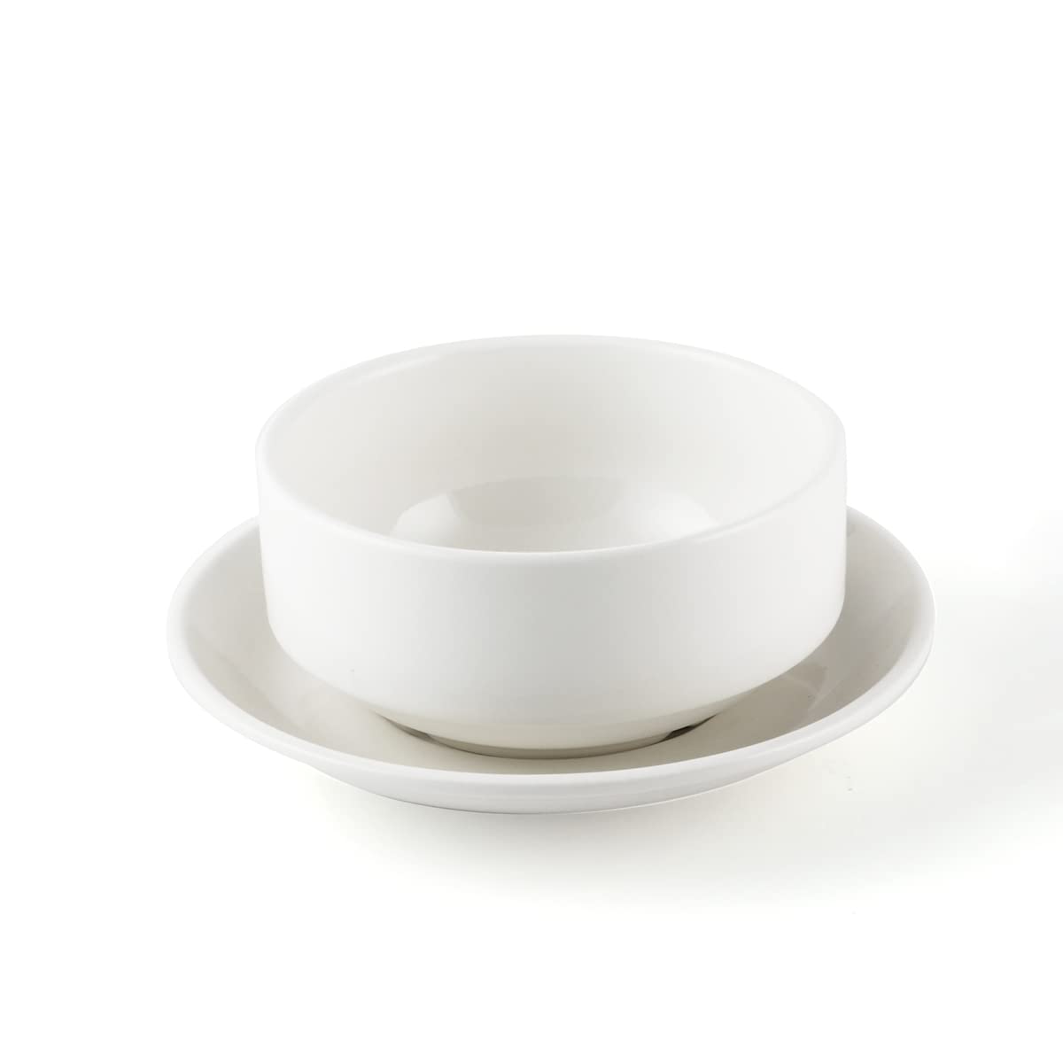 B2B Soup Cup with Saucer, 6-Inch Size, Ivory