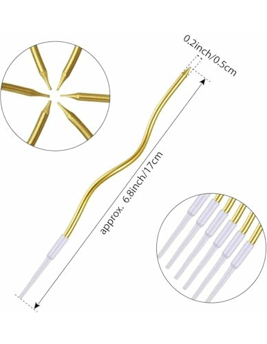 Image of Unscented Party Twisty Metallic Golden Spiral Candles-6Pc, Twisty Candles for Birthday, Baby Shower, Wedding Anniversary Party & Cake Decoration