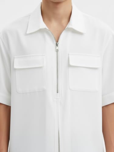 Image of Leriya Fashion T Shirt for Man | Casual Short Sleeve T-Shirt for Men with Zip Closure Flap Dual Pocket | Premium Lycra Blend Regular Fit T-Shirts | Polo T Shirt for Man Office,Travel,Holidays