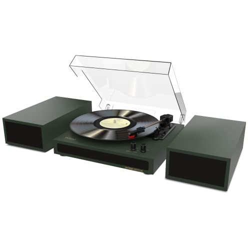 Wiibo Mustang 1970-BT Green - Tocadiscos de Vinilo con Altavoces y Bluetooth - Giradiscos de Diseño...
