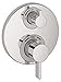 hansgrohe Ecostat S Modern Minimalist Volume and Auto Temperature Control 2-Handle 6-inch Wide Thermostatic Shower Trim for Rough-in Valve in Chrome, 15757001