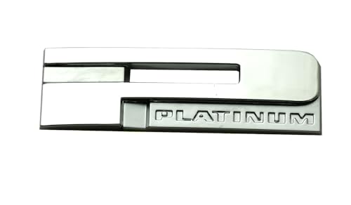 Image of 1x New P Platinum Emblem Trunk Lid Badge Nameplate Replacement for XTS - 20971945 (Chrome)