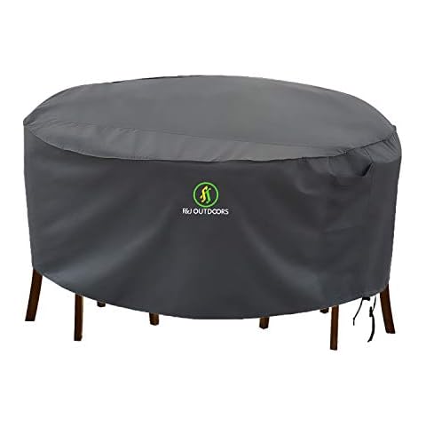 Outdoor Patio Furniture Covers, Waterproof UV Resistant Anti-Fading Cover for Small Round Table Chairs Set, Grey, 62 inch Diameter Cover